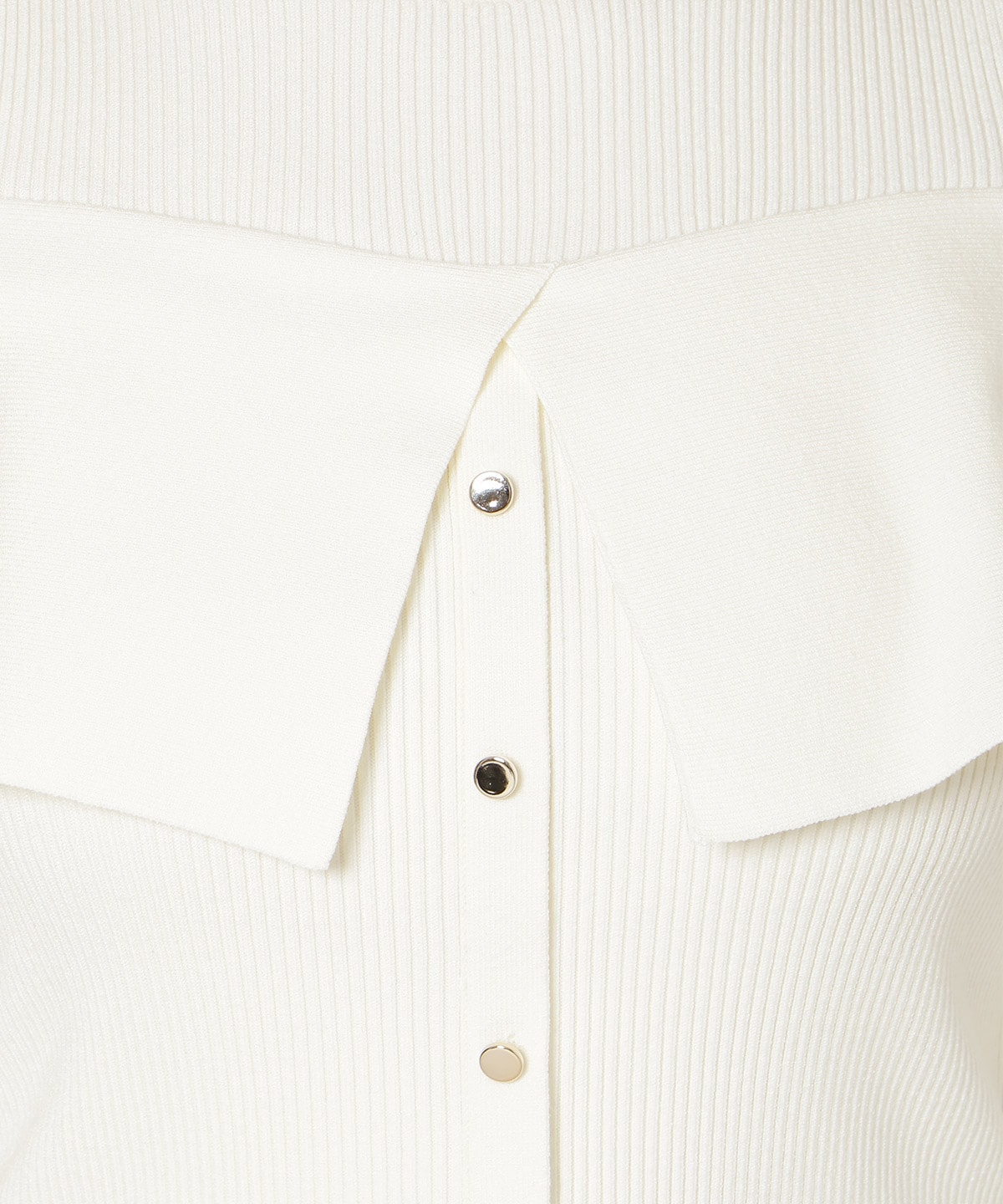 オープンショルダーレイヤードニット