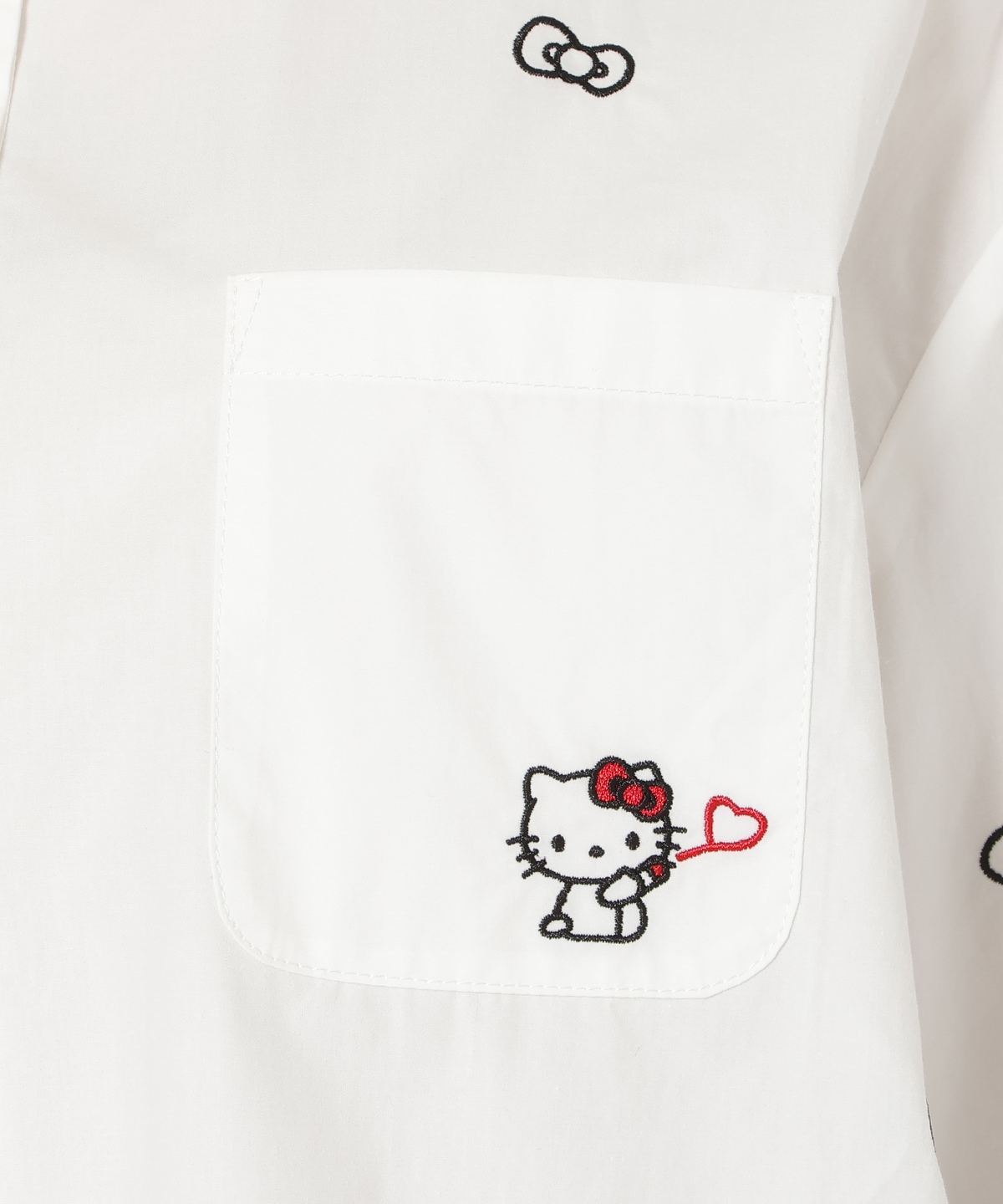 【8/7(fri)20時発売】WILLSELECTION×HELLO KITTY 刺繍クロップドシャツ