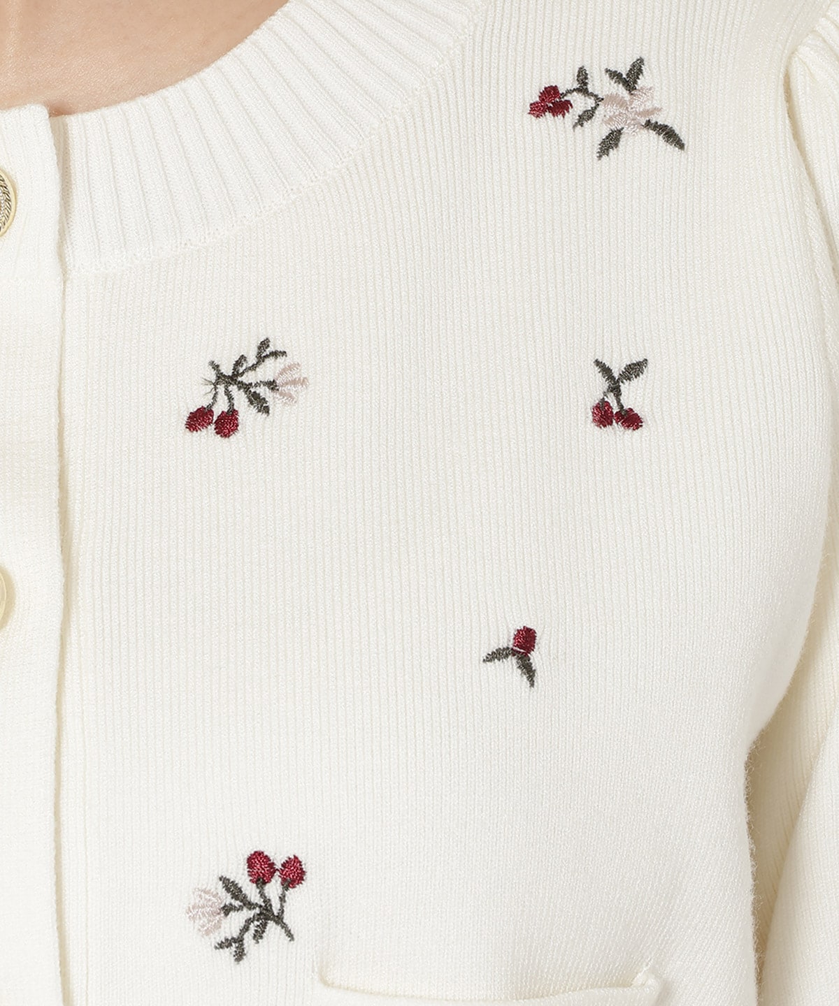 モチーフ刺繍カーディガン