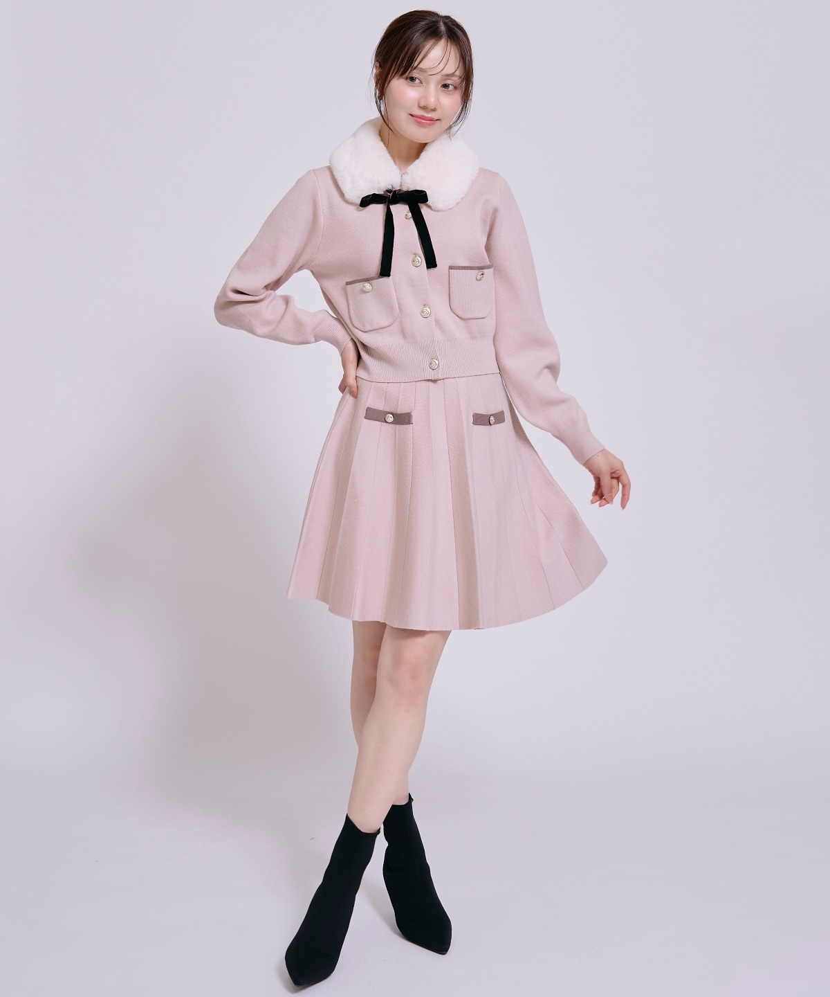 【10/9(fri)20時発売】ポケットデザインファーティペットカーディガン