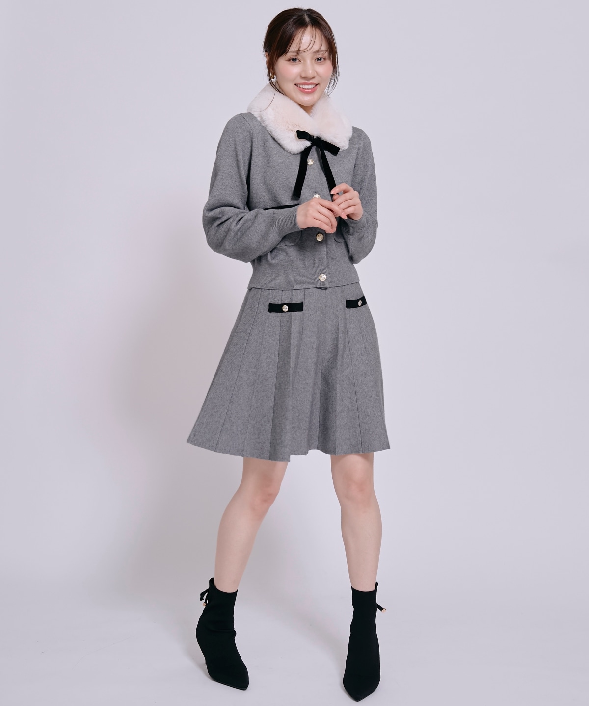 【10/9(fri)20時発売】ポケットデザインファーティペットカーディガン