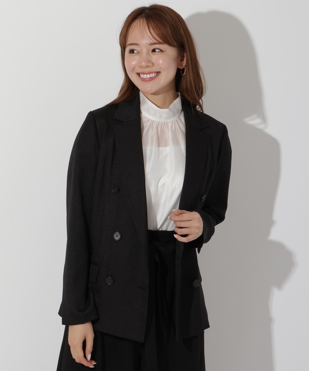 麻調テーラードジャケット