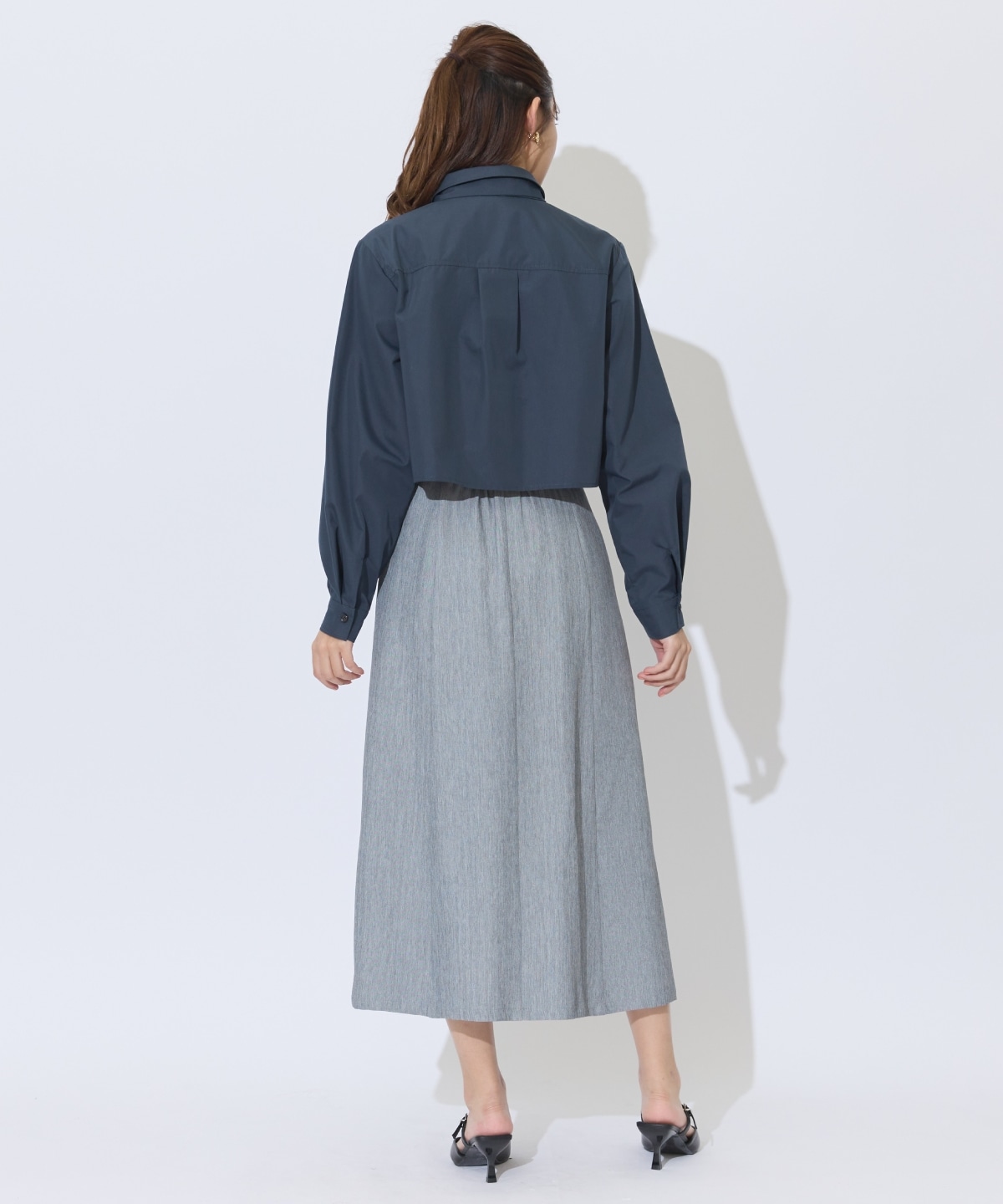 サイドレースアップリボンスリットスカート