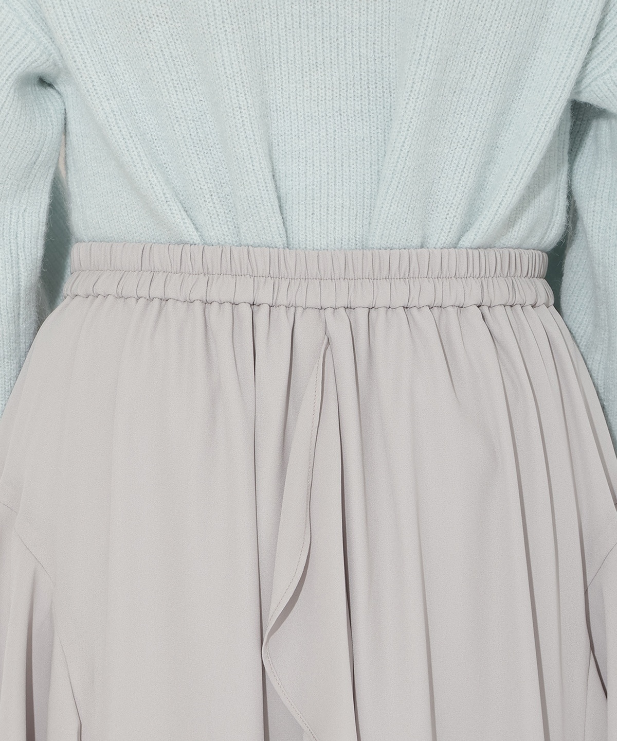 ラッフル切替フレアスカート