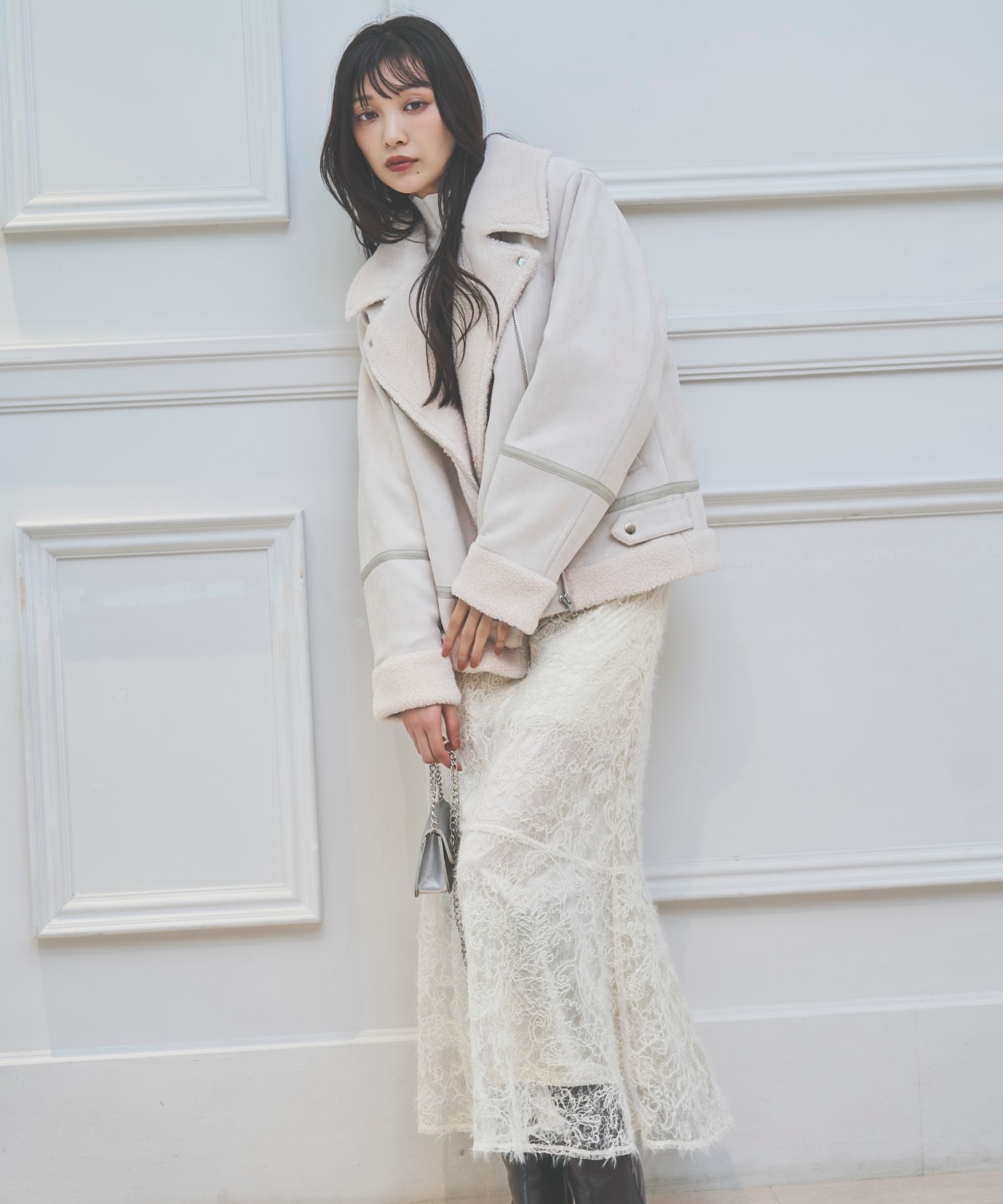 へアリーレースマーメイドスカート