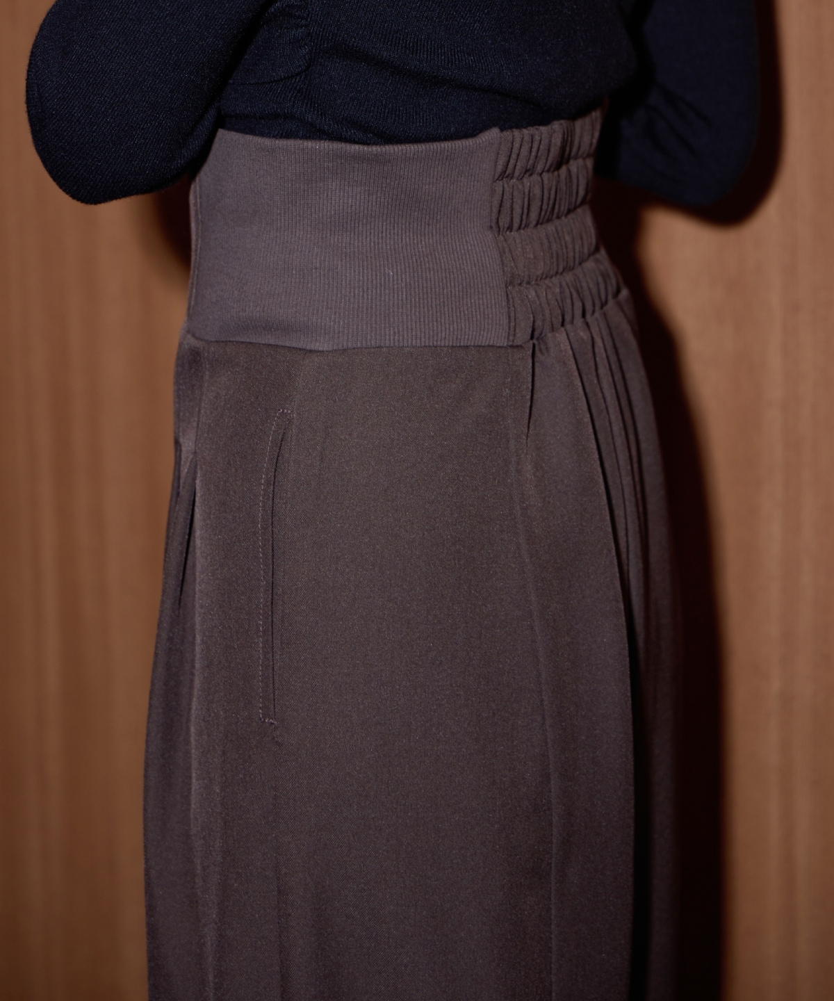 ウエストリブワイドパンツ