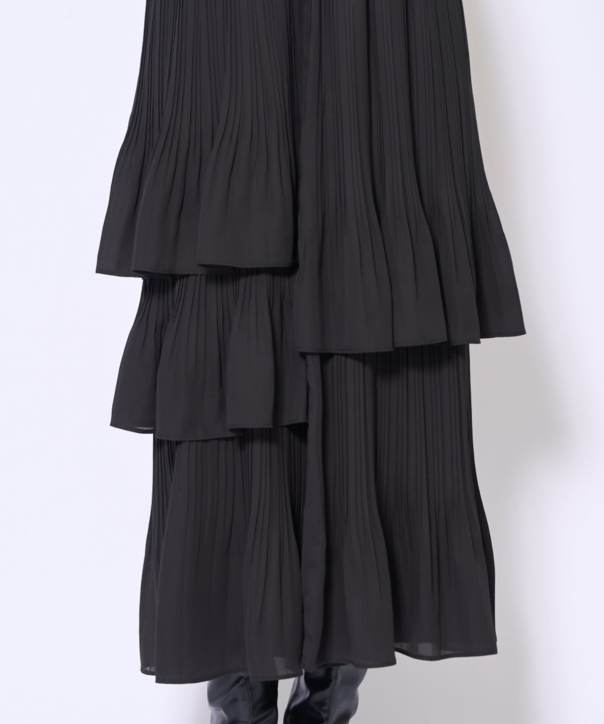 消しプリーツドッキングワンピース