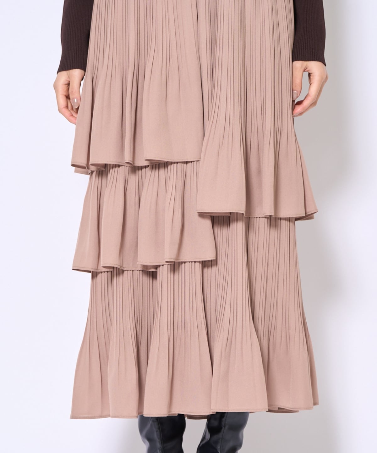 消しプリーツドッキングワンピース