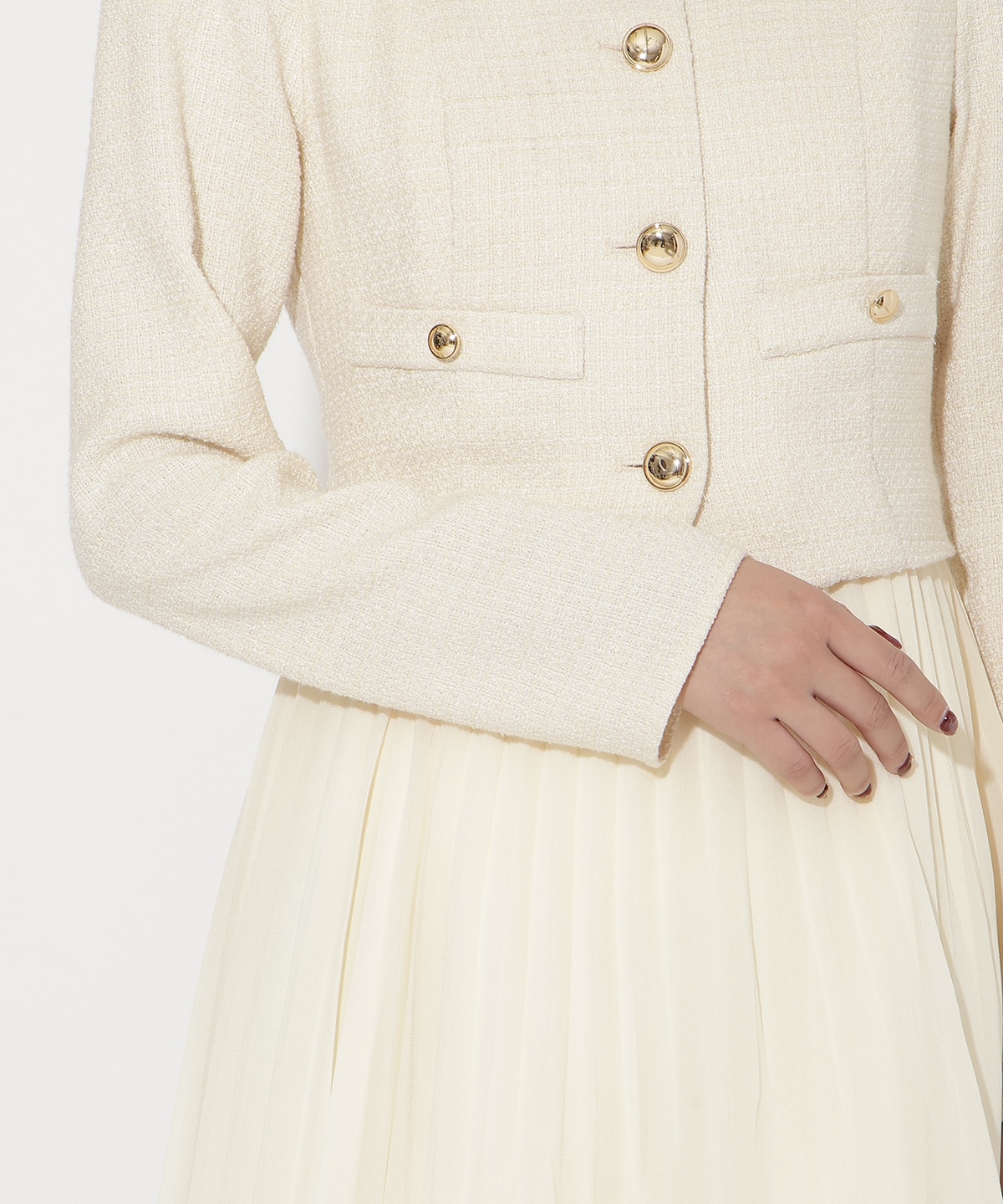 ツイードジャケットドッキングワンピース