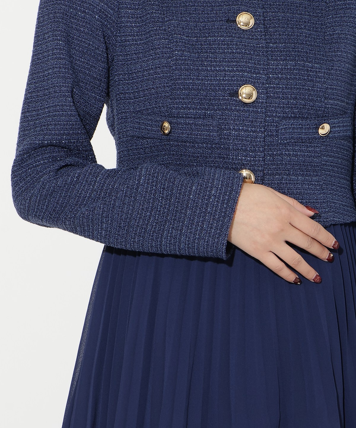 ツイードジャケットドッキングワンピース