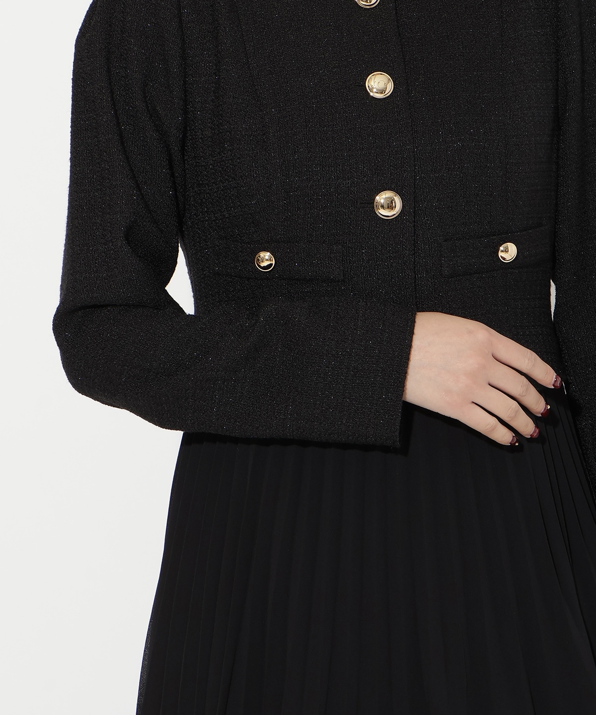 ツイードジャケットドッキングワンピース