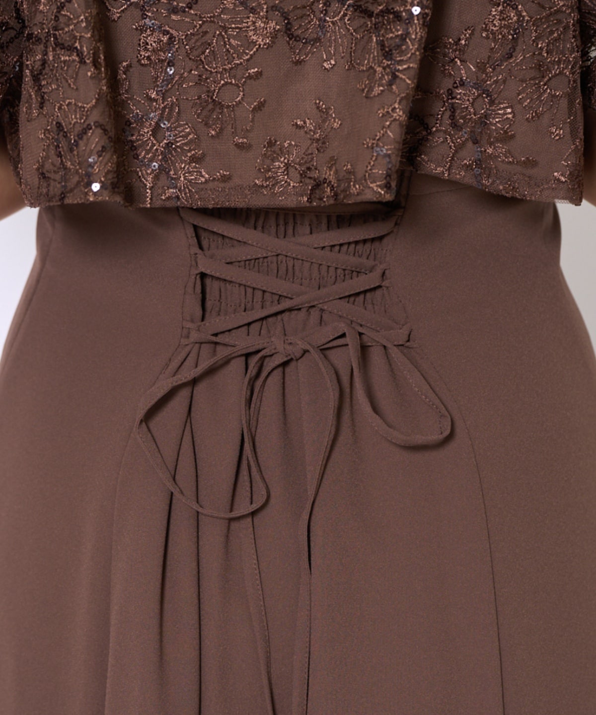 ベロアトリミングブラウス×ドレス