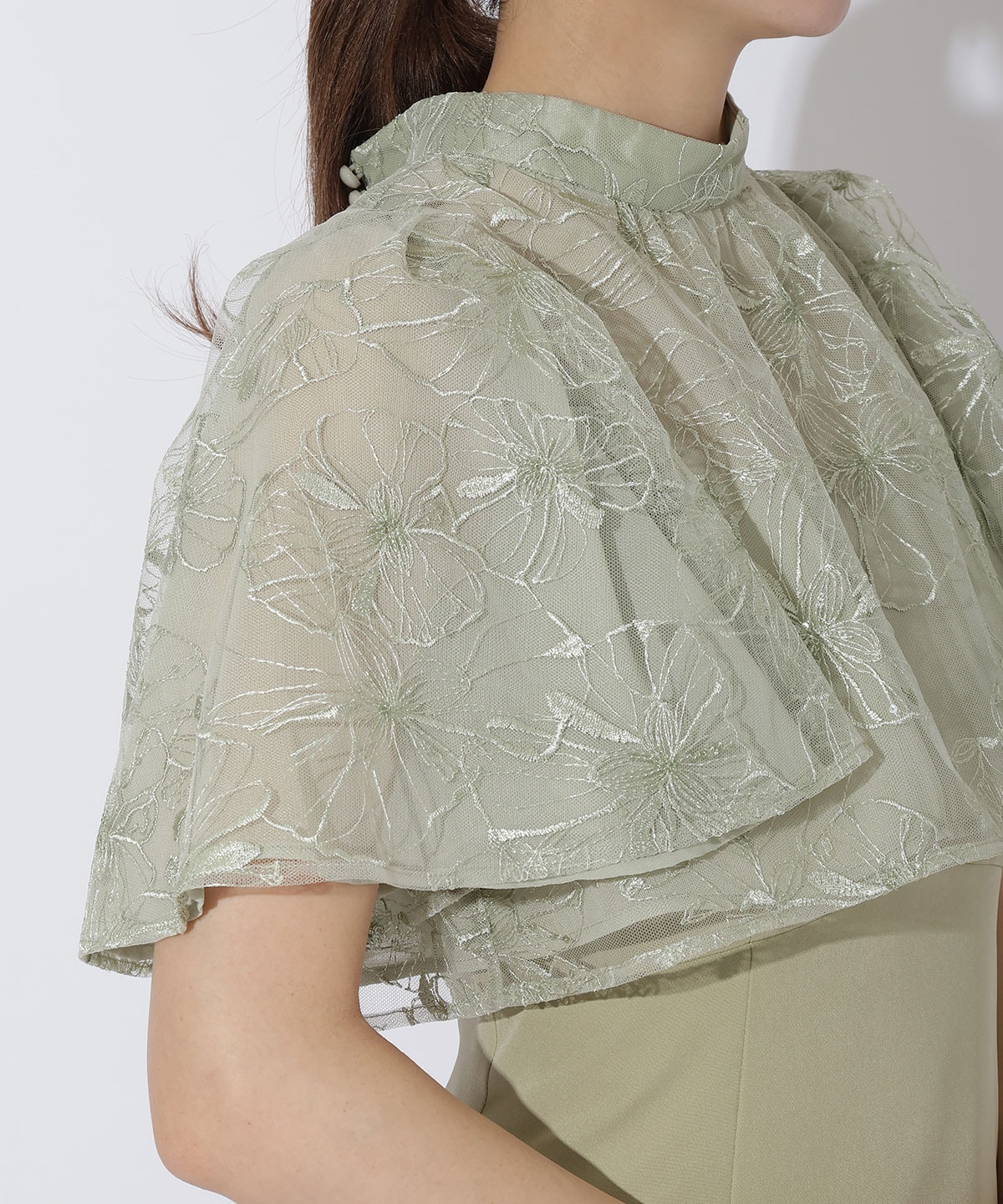 ラメフラワーチュールレイヤードドレス