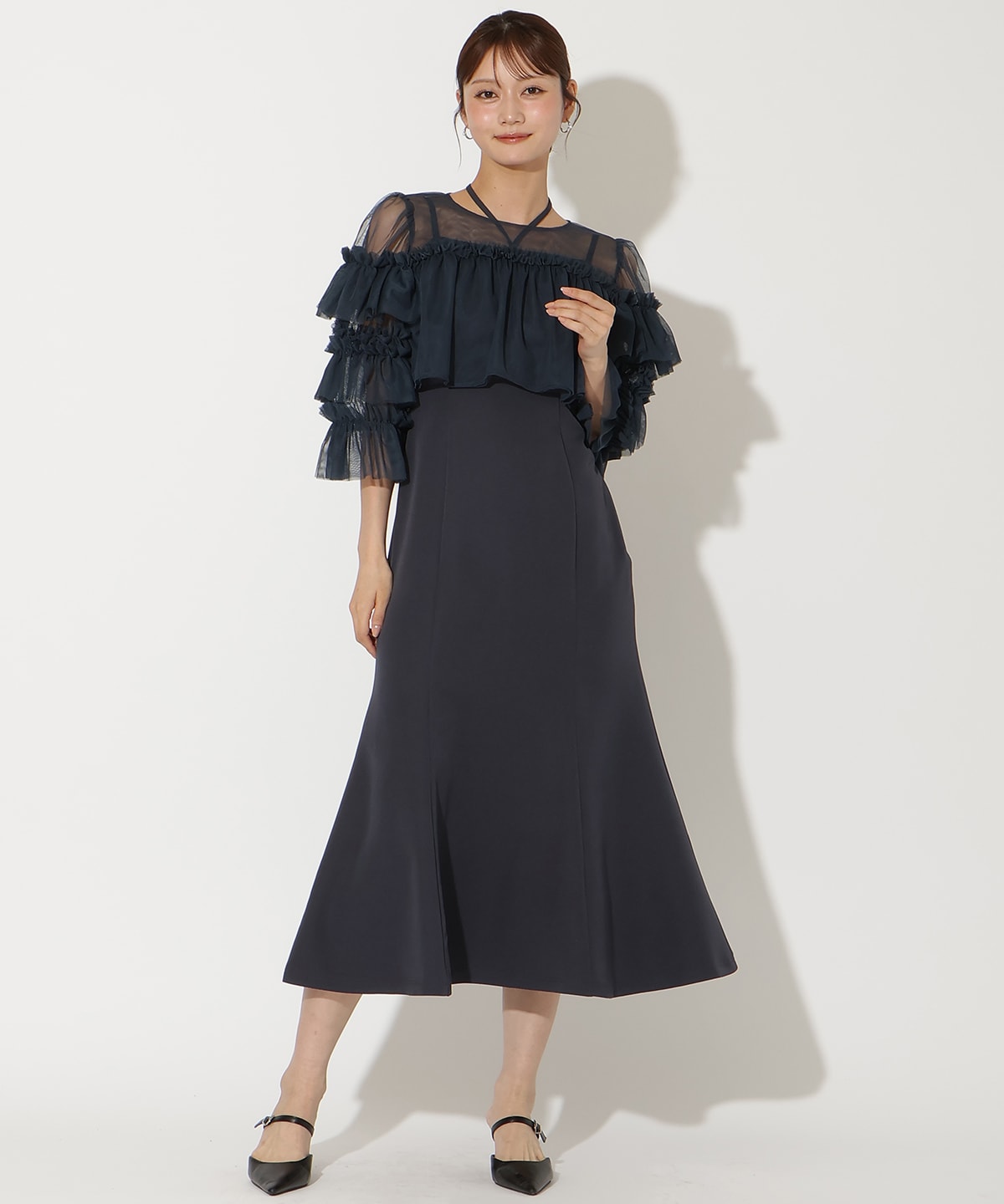 ティアードスリーブレイヤードドレス