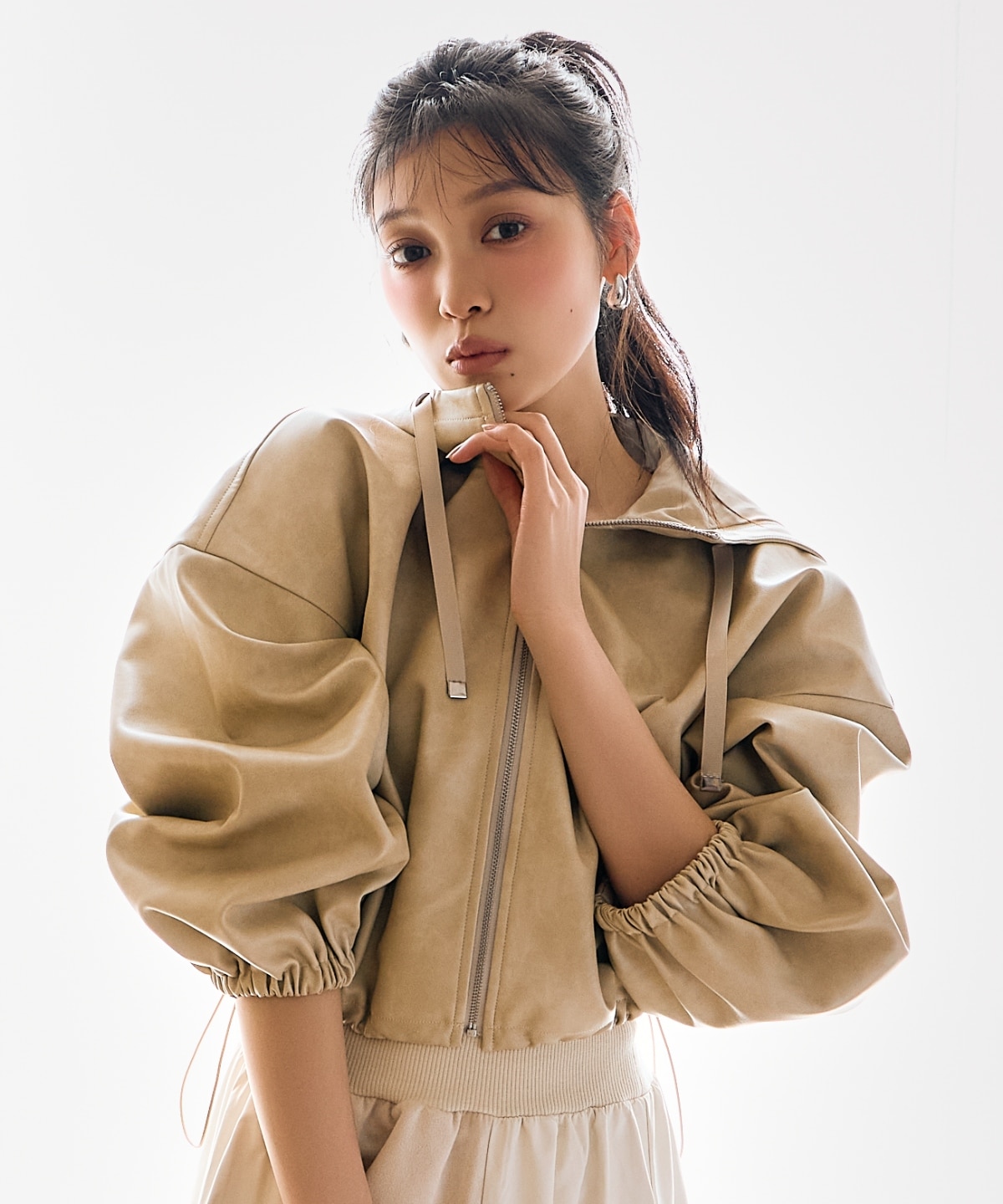 フェイクレザーブルゾン