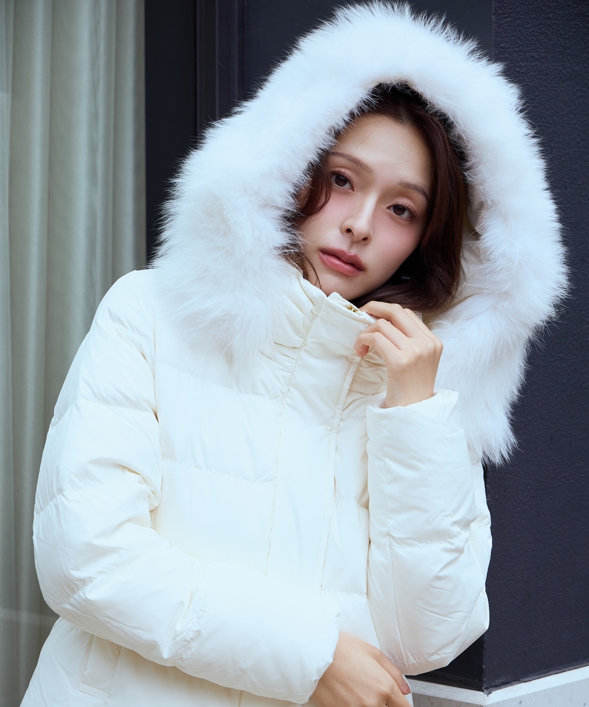 FOXファー付きショートダウン