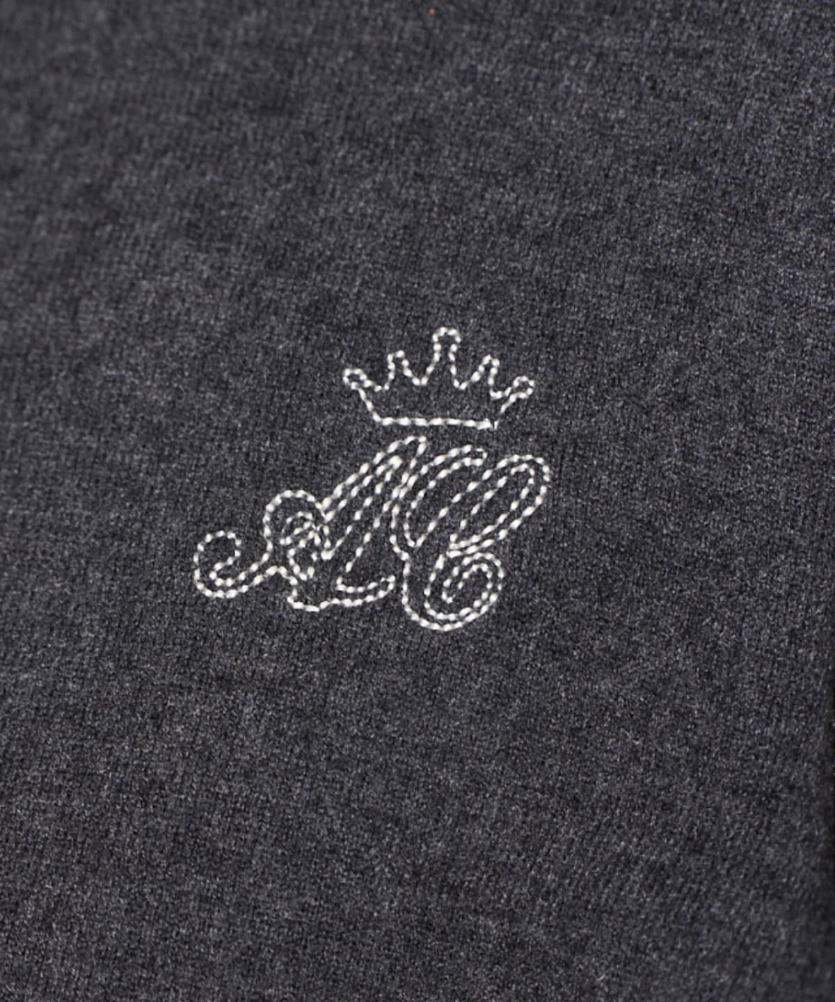 刺繍クルーネック長袖カーディガン