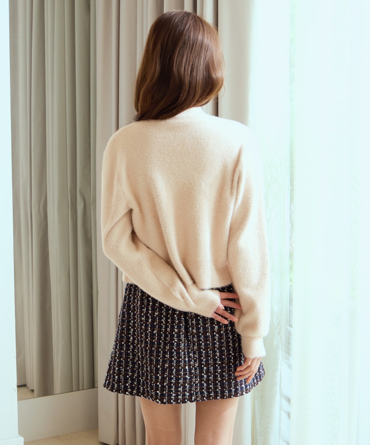 ラメフェザーニットアンサンブル