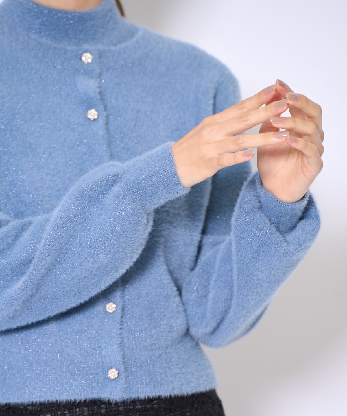 ラメフェザーニットアンサンブル