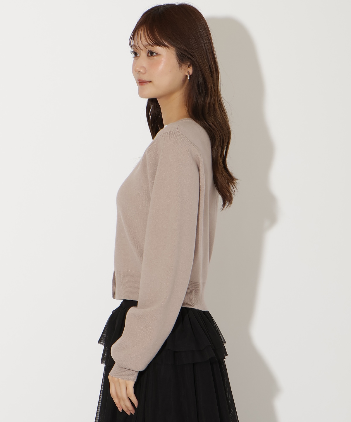 ビジュー×パールニットカーディガン