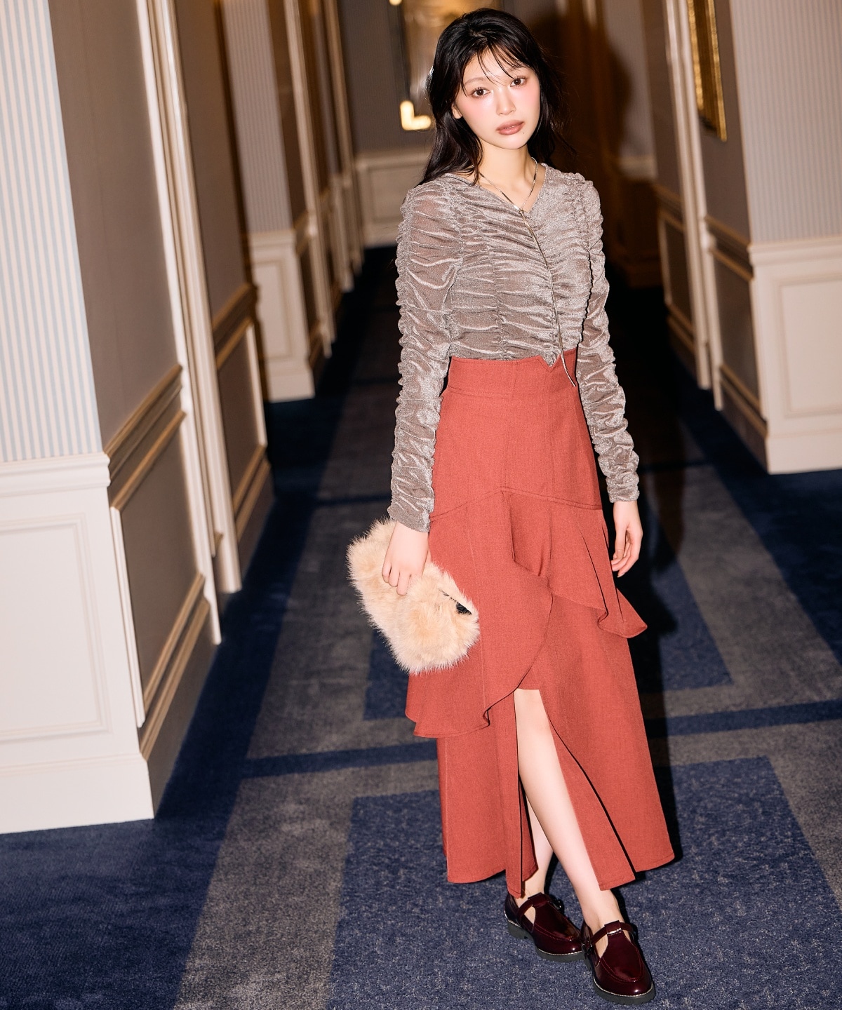 シャーリングベロアプルオーバー