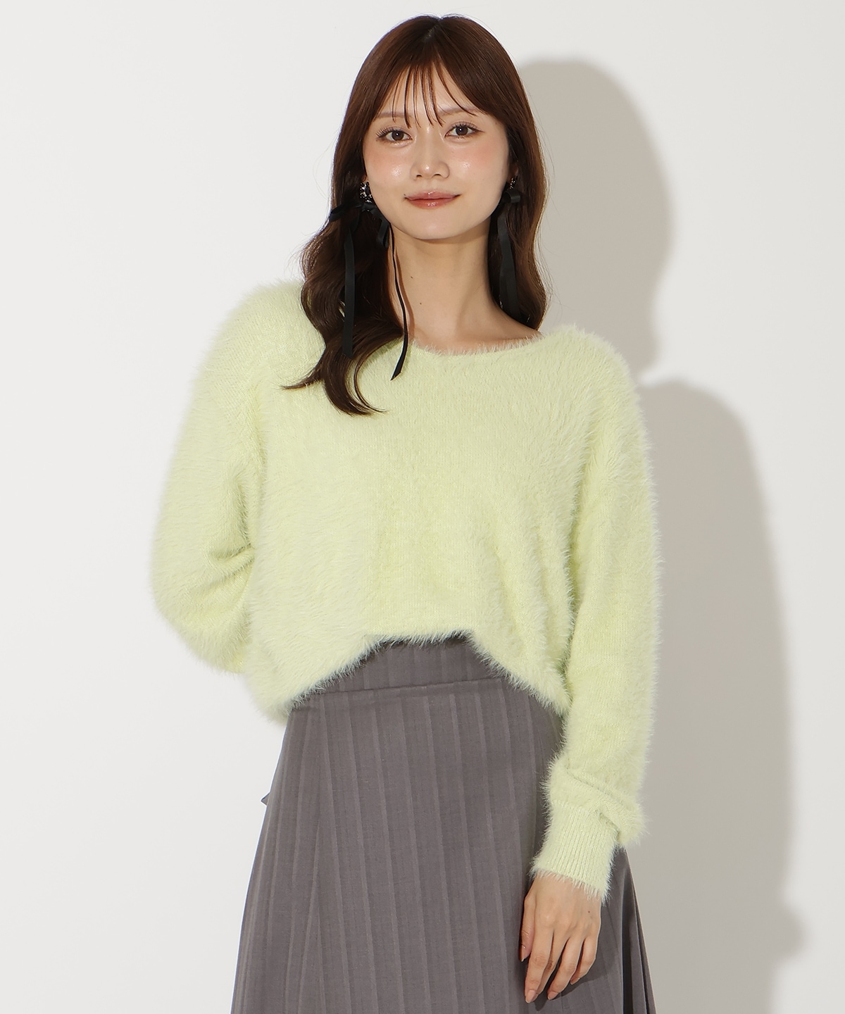 前後２WAYシャギーニットプルオーバー