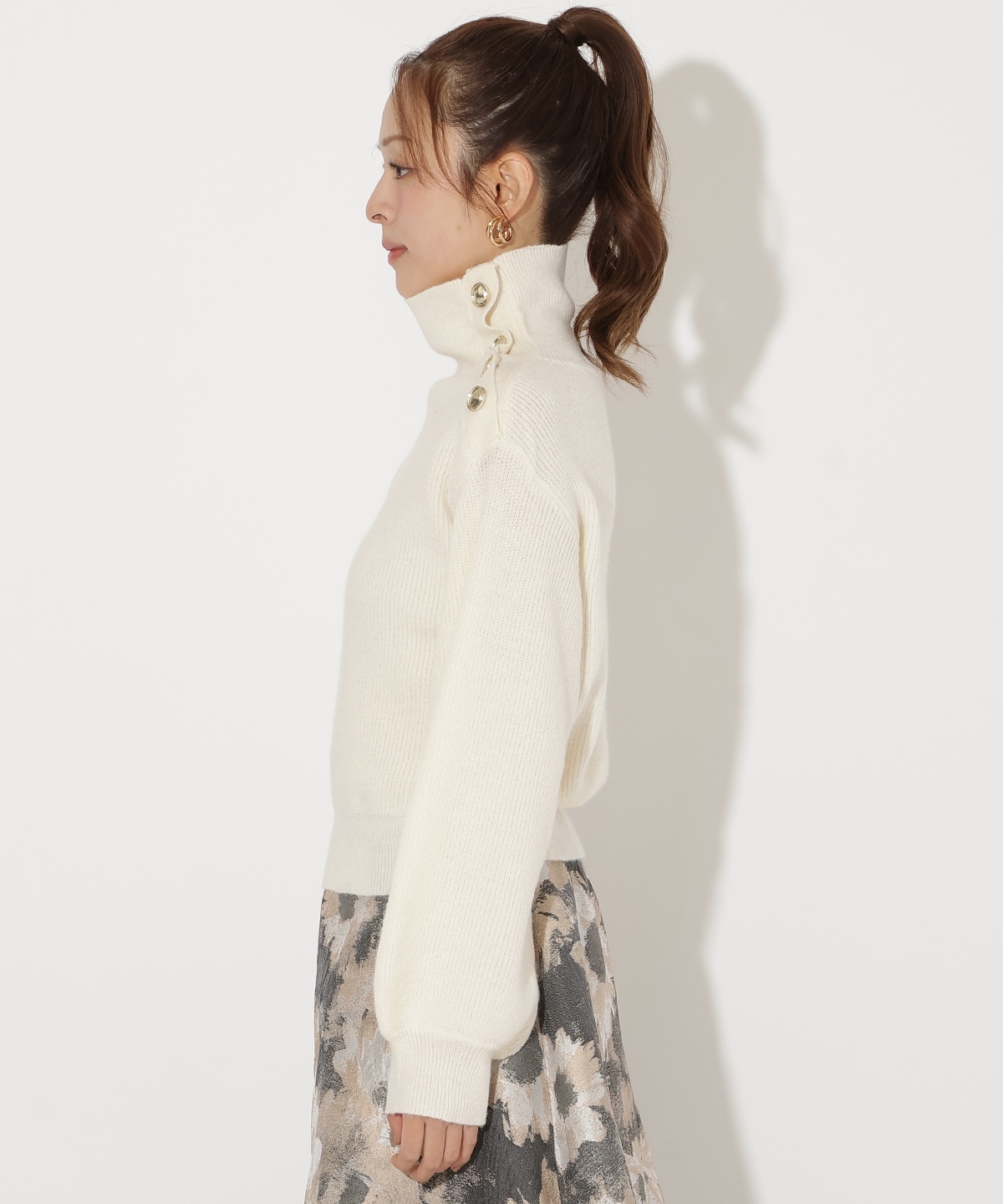 ショルダーボタンマルチウェイニットプルオーバー