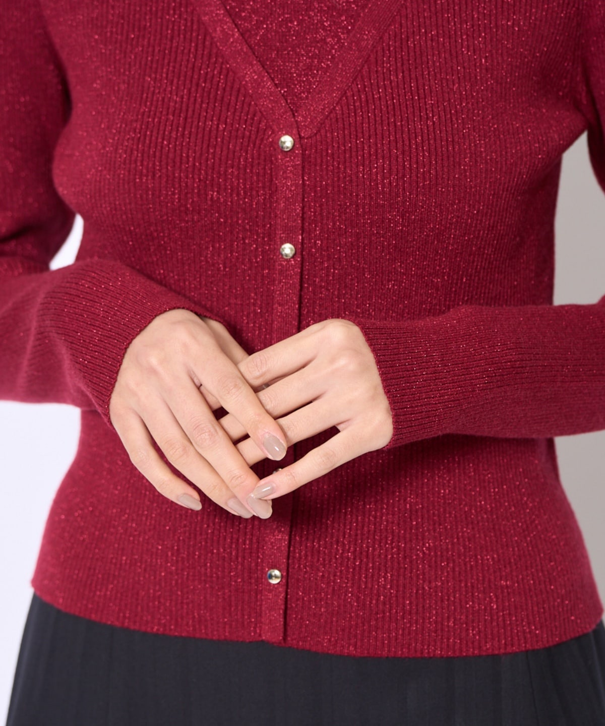 ホルタードッキングカーディガン風プルオーバー