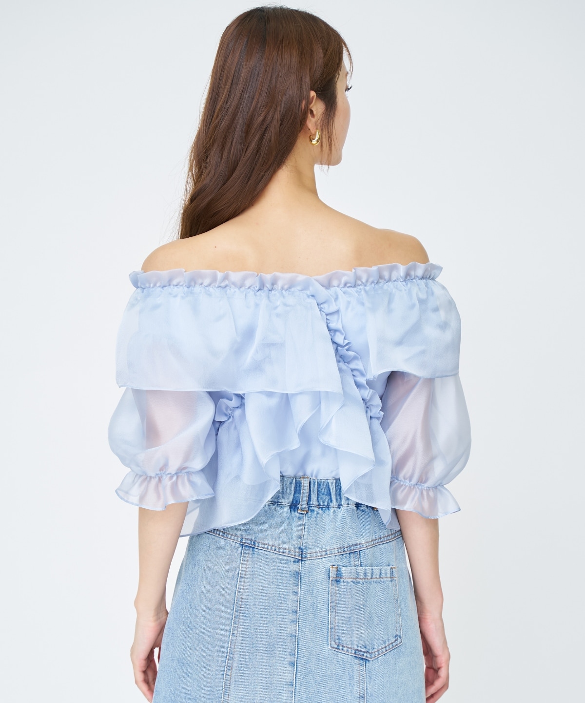 【先行予約受付中】フリルクロスシアーブラウス