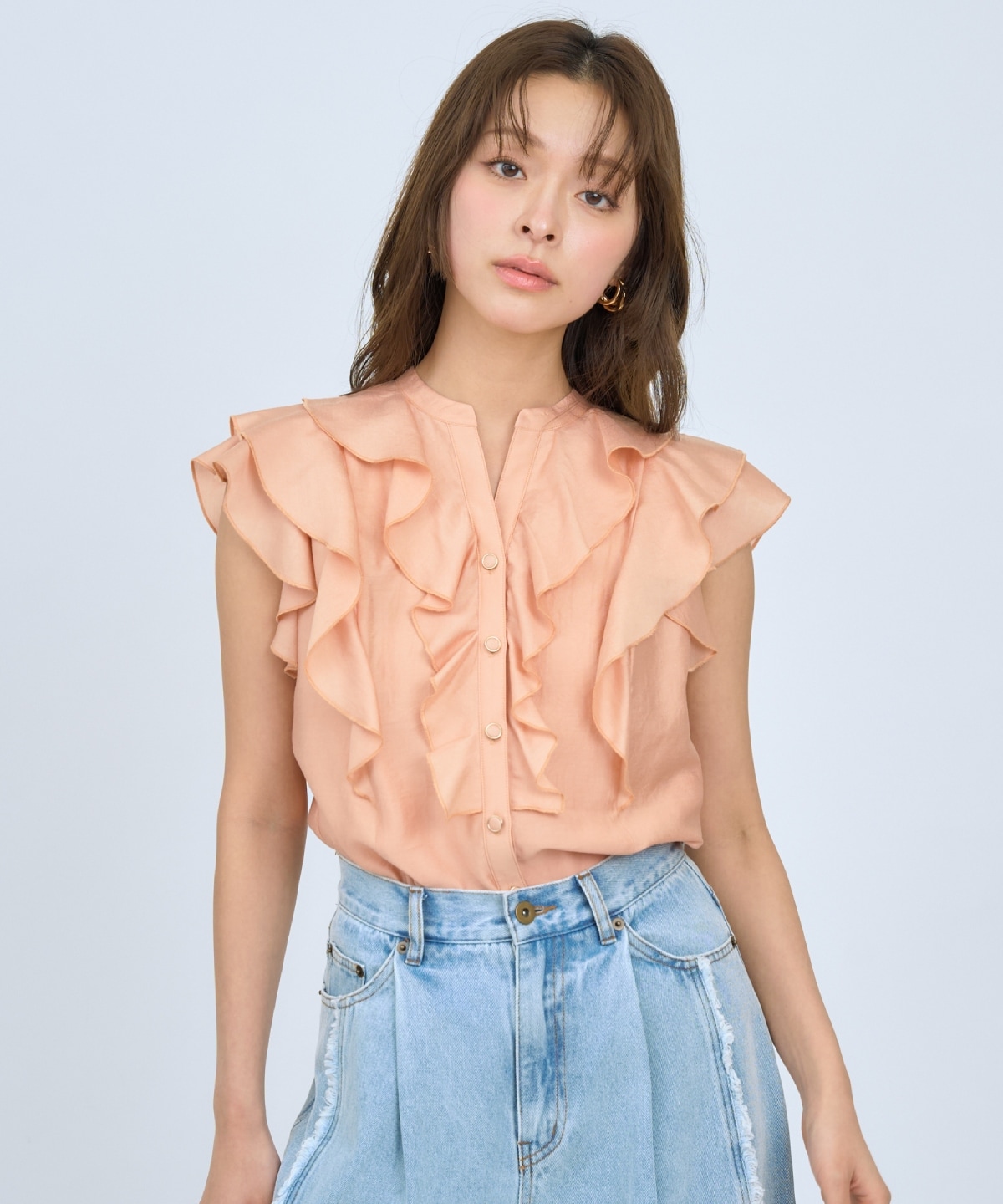 【先行予約受付中】フレンチスリーブラッフルブラウス