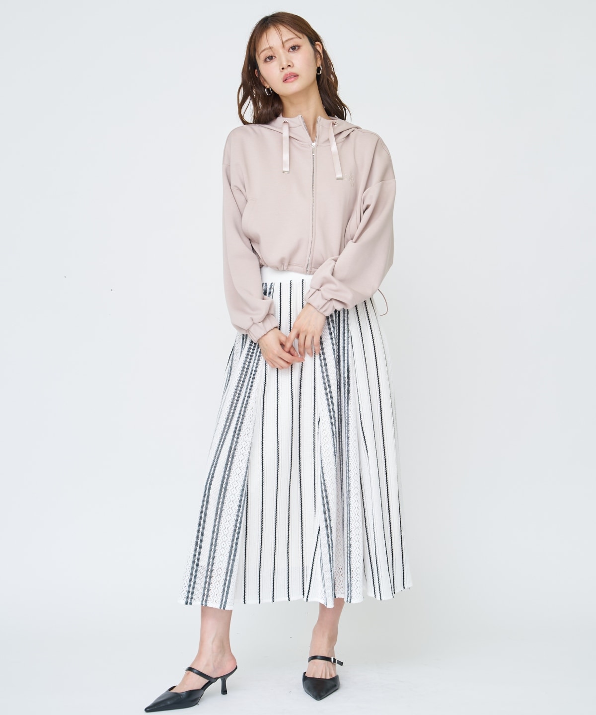 ラッセルストライプロングスカート