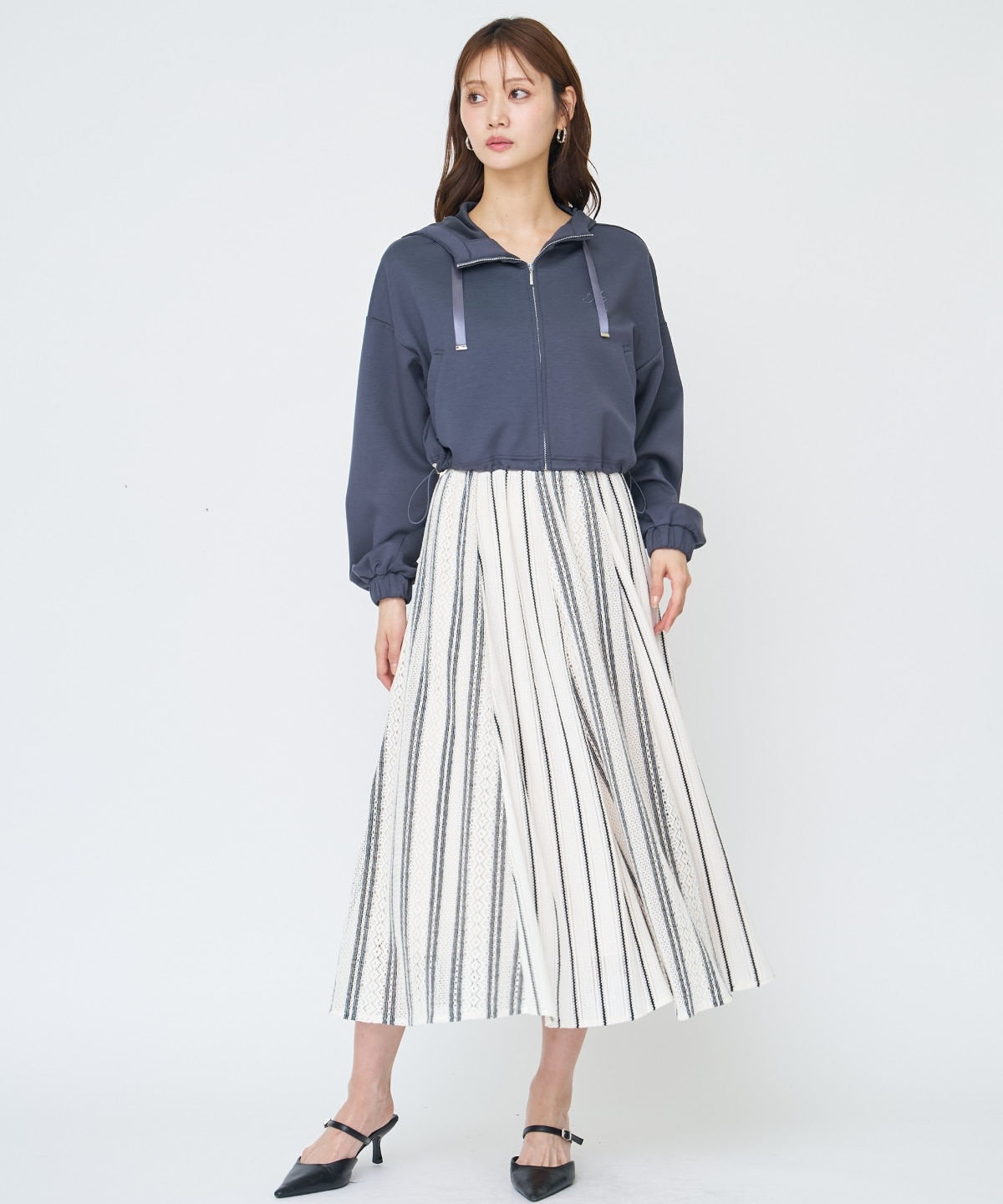 ラッセルストライプロングスカート