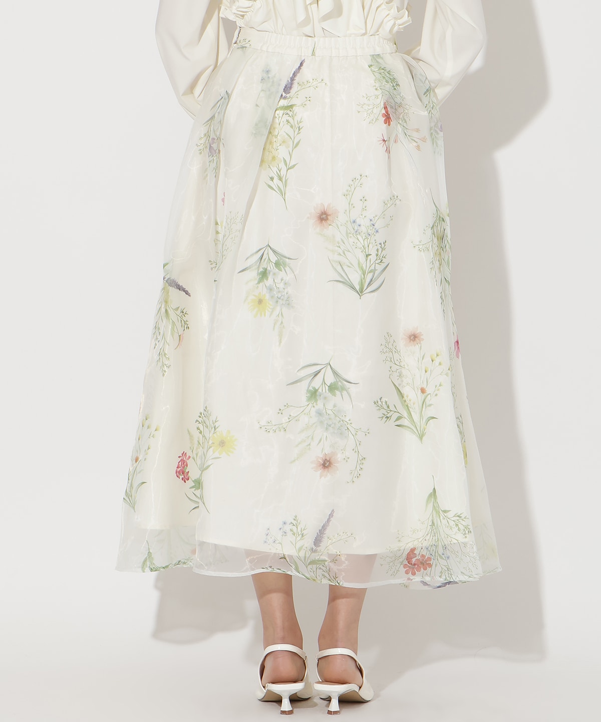 【先行予約受付中】フラワーオーガンジーフレアスカート