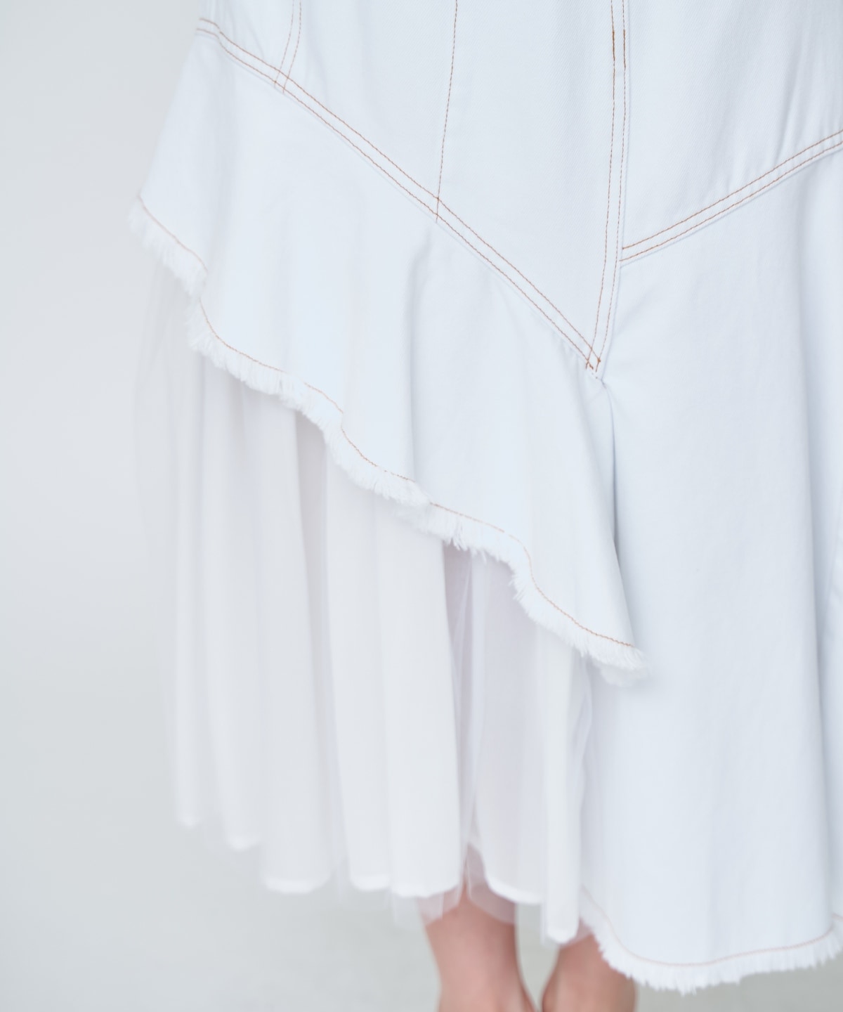 【先行予約受付中】チュール切替デニムスカート