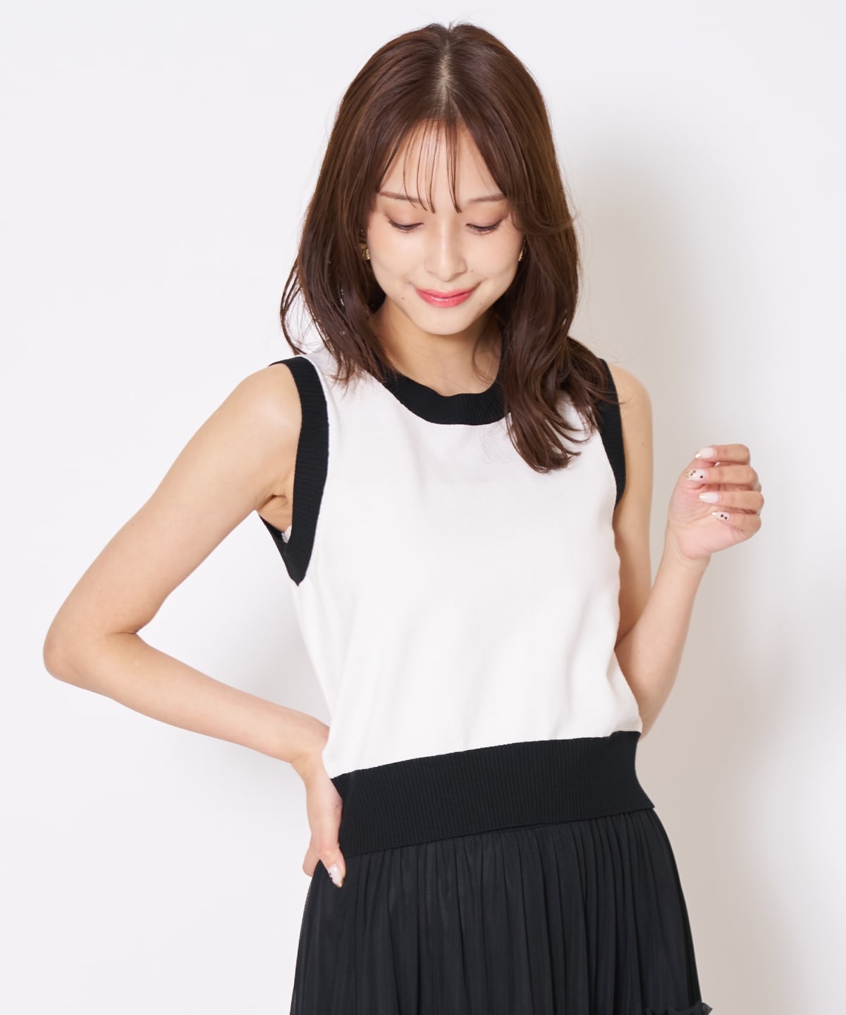 【先行予約受付中】バイカラーニットアンサンブル