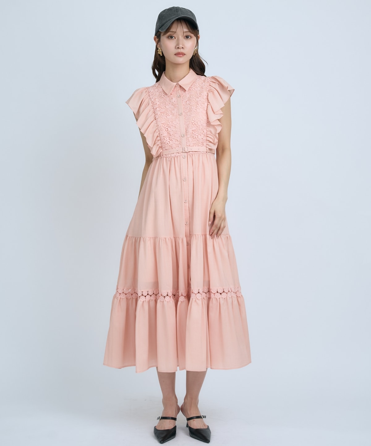 【先行予約受付中】レースフリルシャツワンピース
