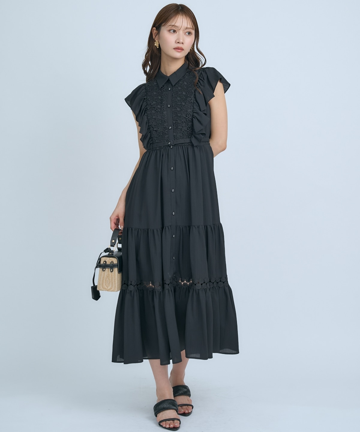 【先行予約受付中】レースフリルシャツワンピース