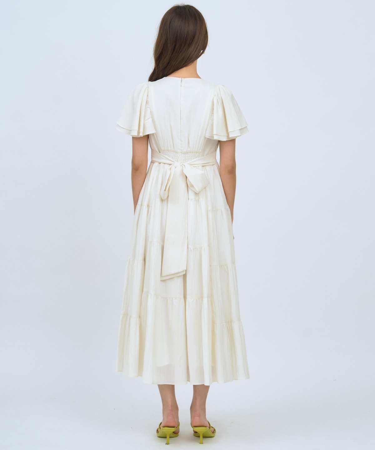 【先行予約受付中】Vネック襟レースティアードワンピース