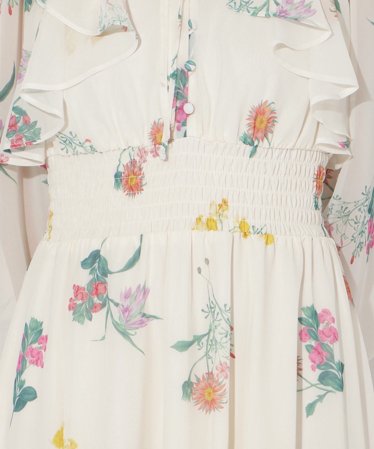 【先行予約受付中】フリルケープフラワープリントワンピース