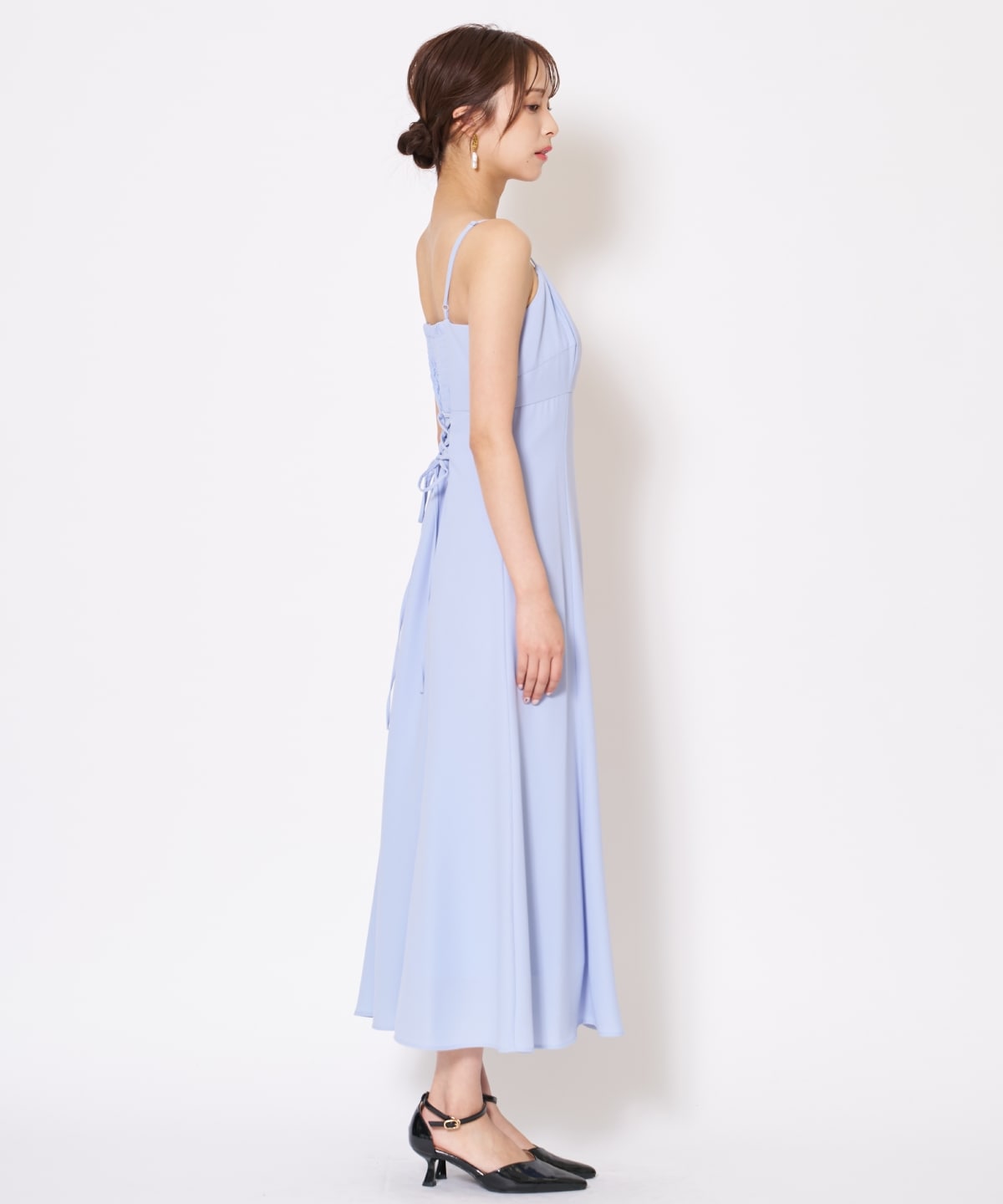 サテントリミングブラウス×ドレス