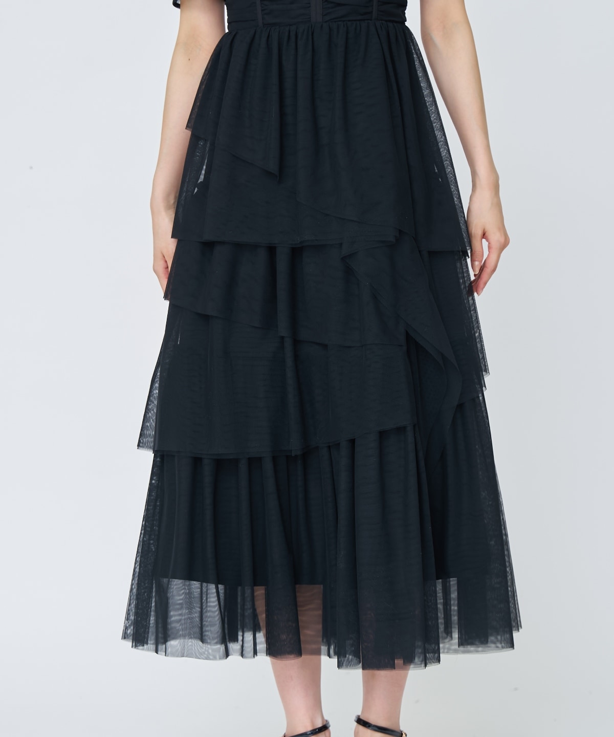 チュールギャザードレス