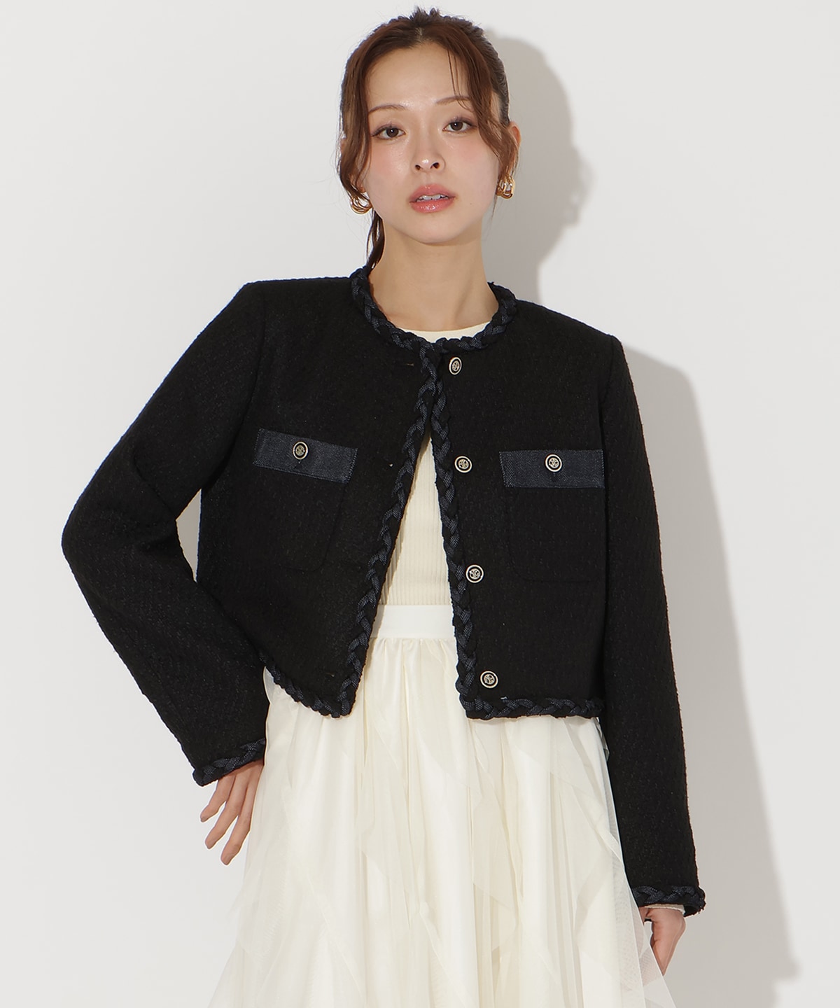 【先行予約受付中】デニムコンビツイードジャケット