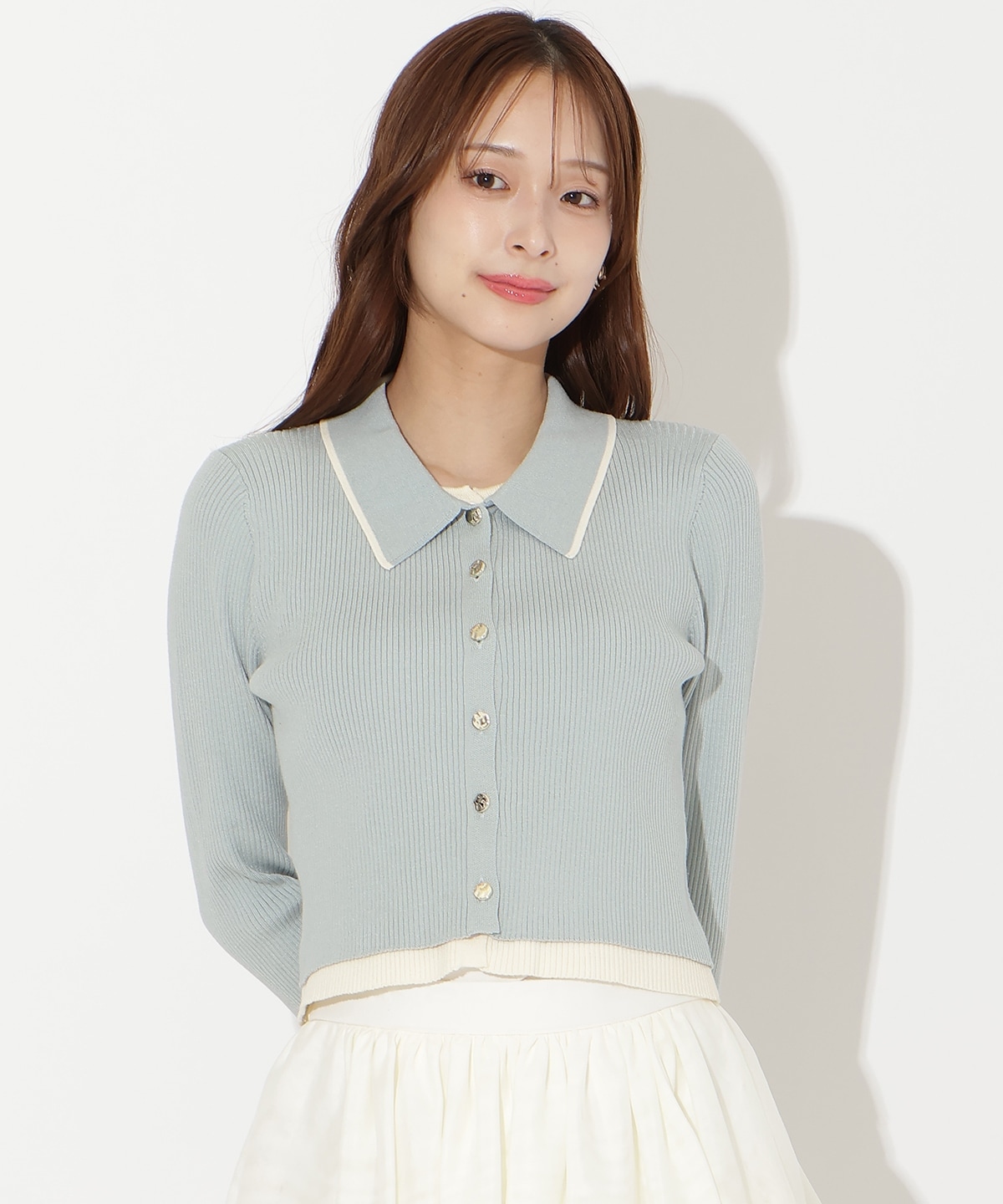 【先行予約受付中】襟付きレイヤード風カーディガン