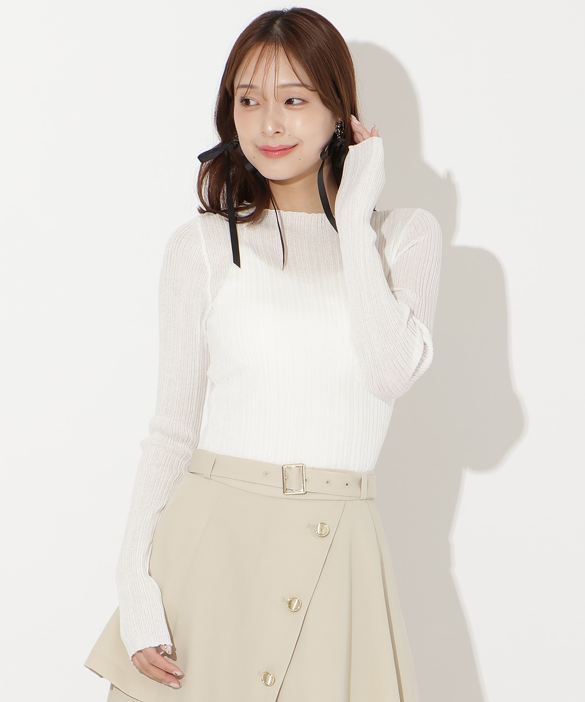 【先行予約受付中】シアーランダムリブニットプルオーバー