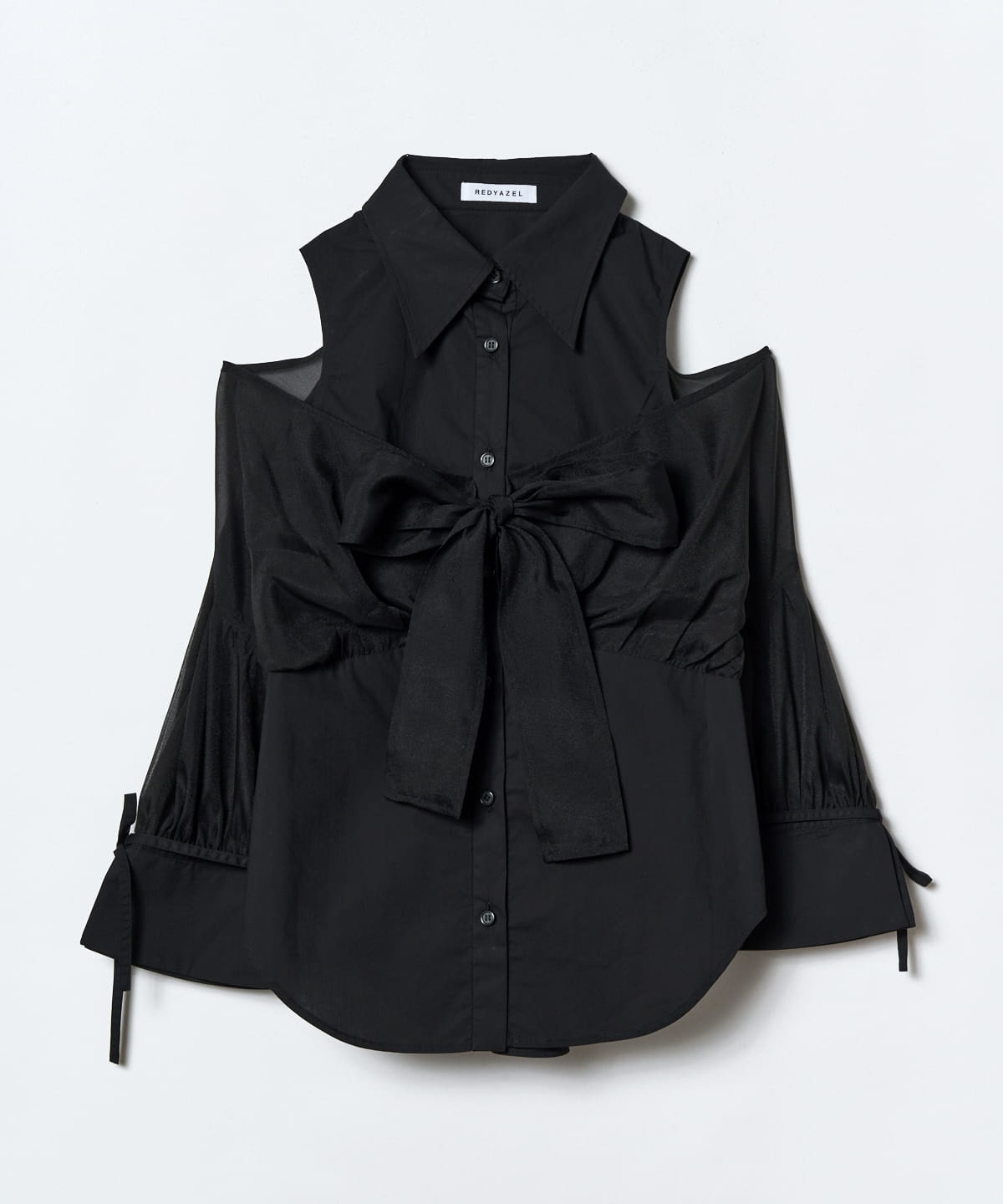 フロントリボンオフショルシャツ