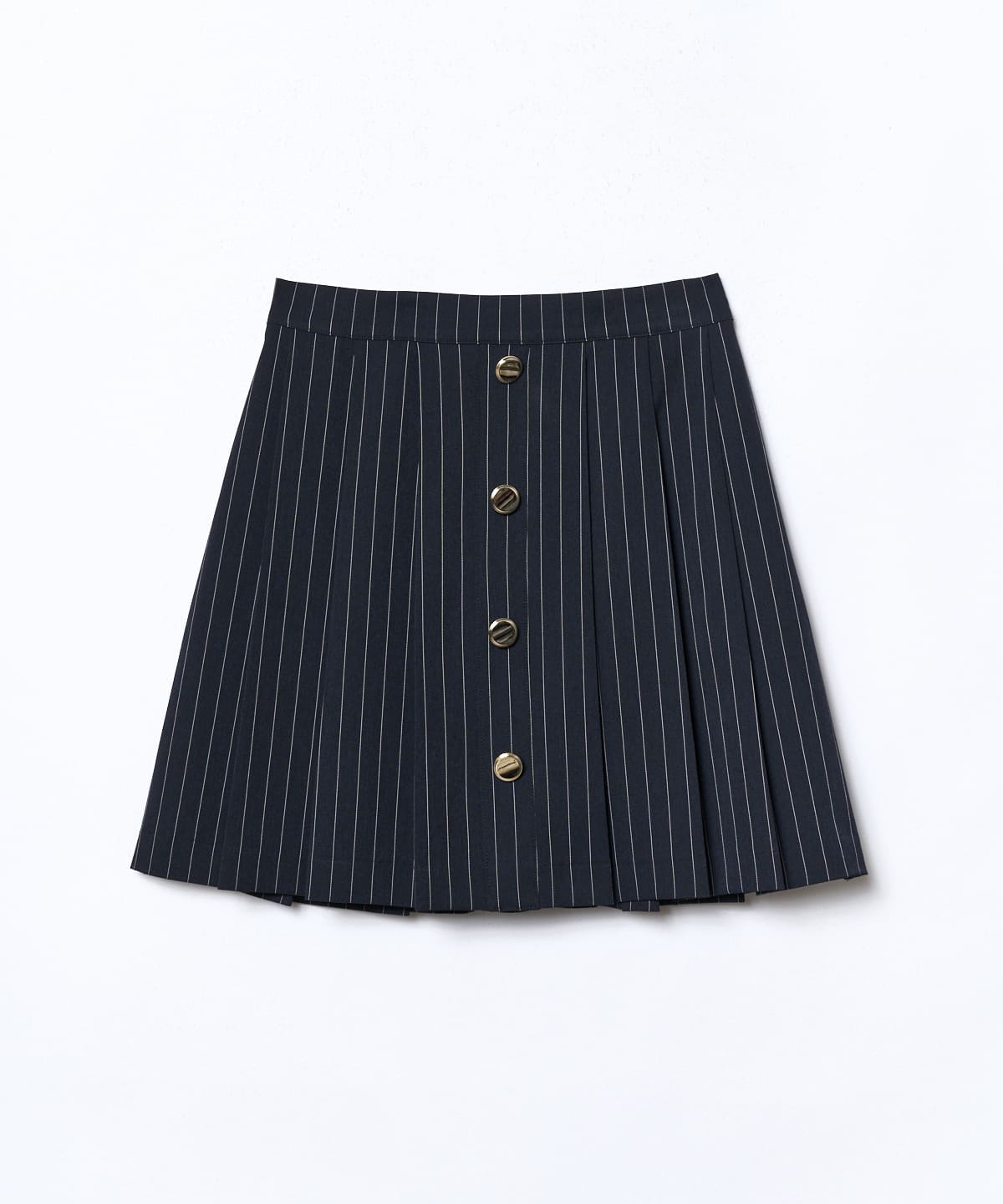 フロントボタンプリーツミニスカート