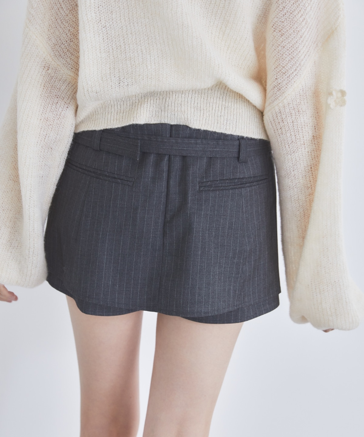 レイヤードデザインベルティッドショートパンツ