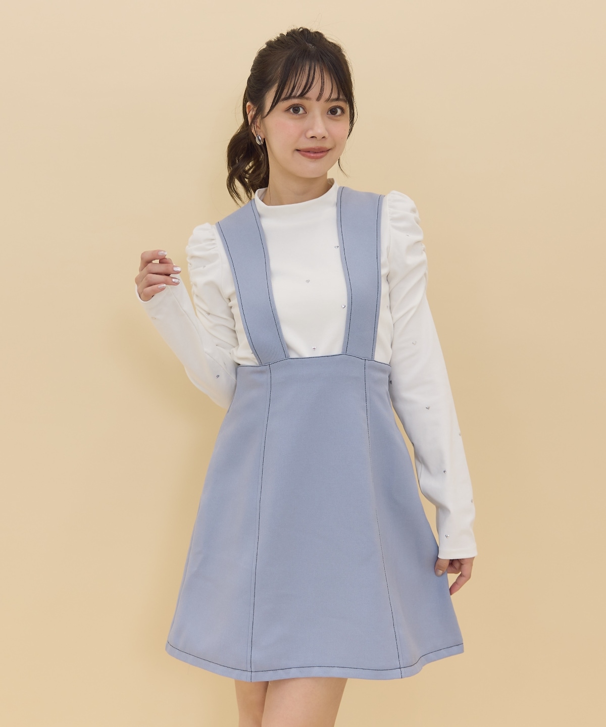 【セットアップ可能】2wayレングスウーリッシュジャンパースカート