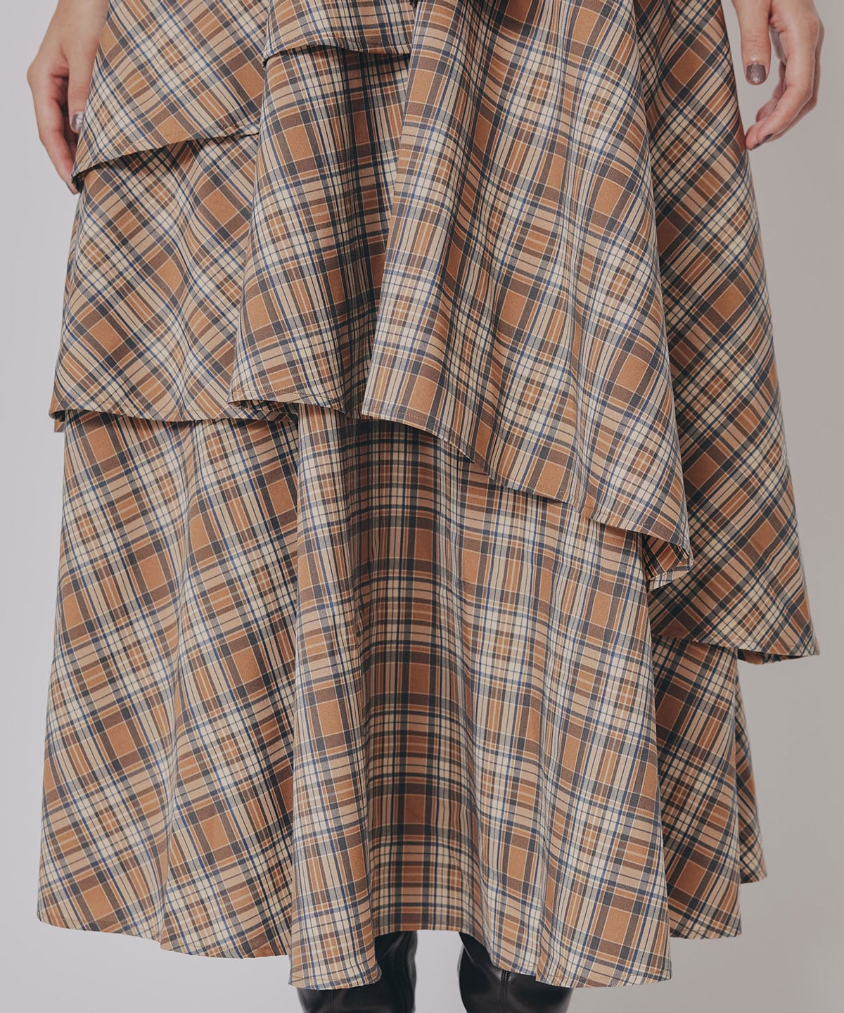 タータンチェックティアードスカート
