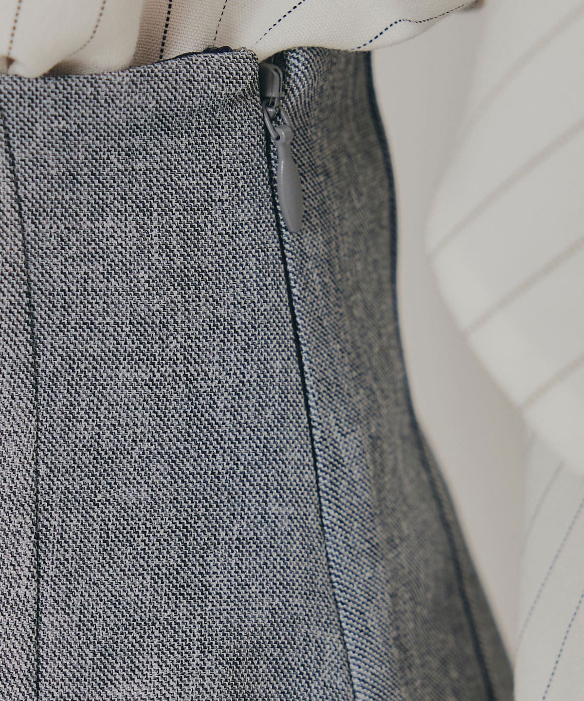 バイカラーアシメプリーツミニスカート